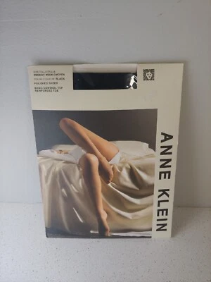 Pantimedias Anne Klein pulidas negras transparentes M control básico punta reforzada Foto 1 de 4