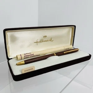 Vintage Punze Palisander Stift Goldrand Etui Mine blaue Tinte 23-654-7324 Universität - Bild 1 von 15