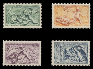 FRANCIA Sc# B244-7, 1949 LAS CUATRO ESTACIONES - F-VF NH - Imagen 1 de 2