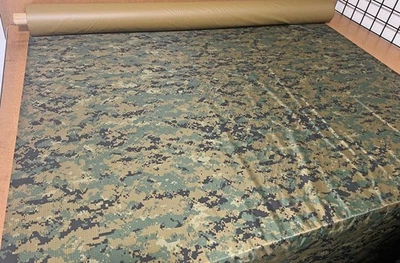 USMC Woodland Marpat 70D  Reversible Nylon Ripstop Waterproof Tarp Fabric - Image 1 of 3
