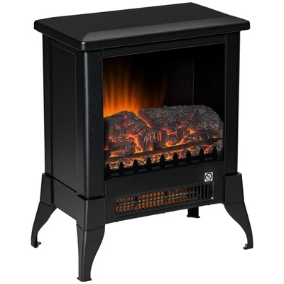 HOMCOM Electric Fireplace Stove, Freestanding Fireplace Heater W/ Flame Effect - Image 1 of 4