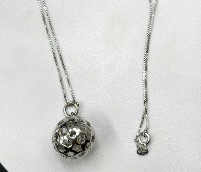 Collana in Argento 925 Nickel Free Ciondolo sfera tonda - Immagine 1 di 4