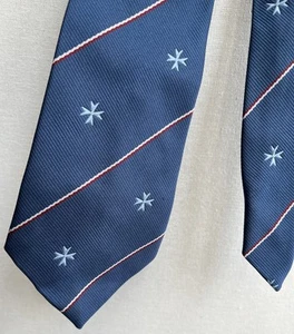 Cravatta uomo Cavalieri di Malta blu misto righe cresta religiosa 3,2" larghezza 54" lunga - Foto 1 di 2