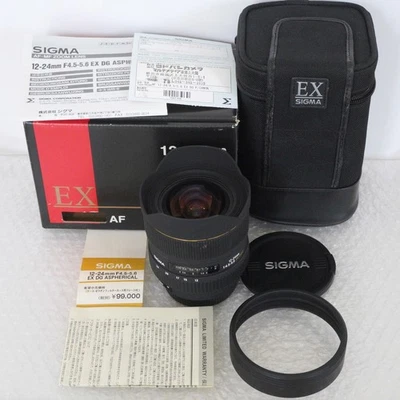 Lente AF ultra gran angular Canon EF casi nueva en caja SIGMA 12-24 mm F/4,5-5,6 DG Foto 1 de 4