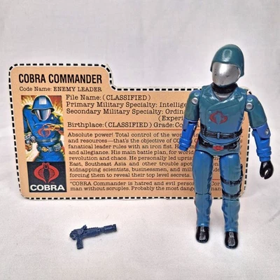 G.I. Joe Cobra Commander V1.5 100 % completo con tarjeta de archivo 1983 Hasbro de colección LEER Foto 1 de 4