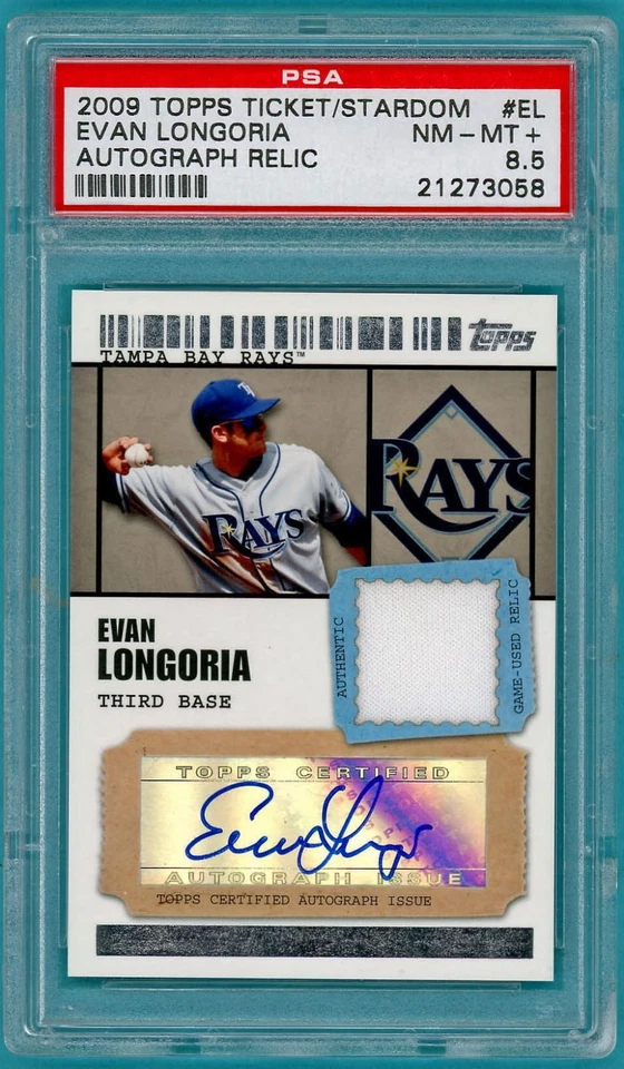 2009 Topps Ticket Relic Evan Longoria Auto Issue - #EL PSA 8.5! Rays! POP 1! - Image 1 of 1