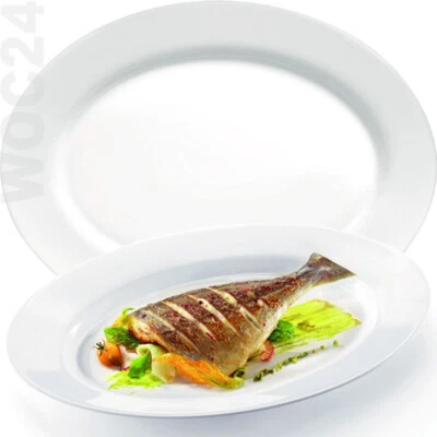 35 x 27 cm Servier Platte Teller Oval Opal Braten Fisch Fleisch weiß Gusto - Bild 1 von 2