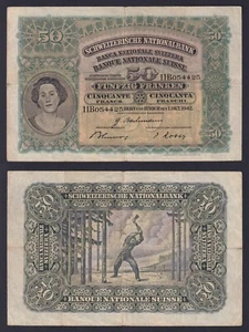 Banconota Svizzera 50 francs 1942 P.-34m BB/VF - Imagen 1 de 1