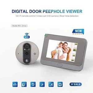 Electronic Door Viewer Bell 1MP 4.3 Inch HD Screen WIFI Door Peephole Camera - Picture 1 of 24