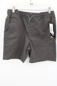 Volcom L 12Y Charcoal Fricken Elastic Shorts Charcoal Gray Nwt - Picture 1 of 8