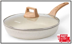 CAROTE White Nonstick Frying Pan Skillet10" Non Stick Granite Fry Pan with Gl... - Picture 1 of 2