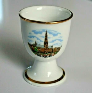 Egg Cup BRUXELLES French Egg Server Gold-Color Rim Used Ceramic Classic Europe - Picture 1 of 8