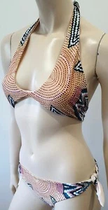 Bikini Top y Calzoncillos Mara Hoffman Impreso Multicolor 2 Piezas Traje de Baño Halter Cuello Top y Calzoncillos - Imagen 1 de 9