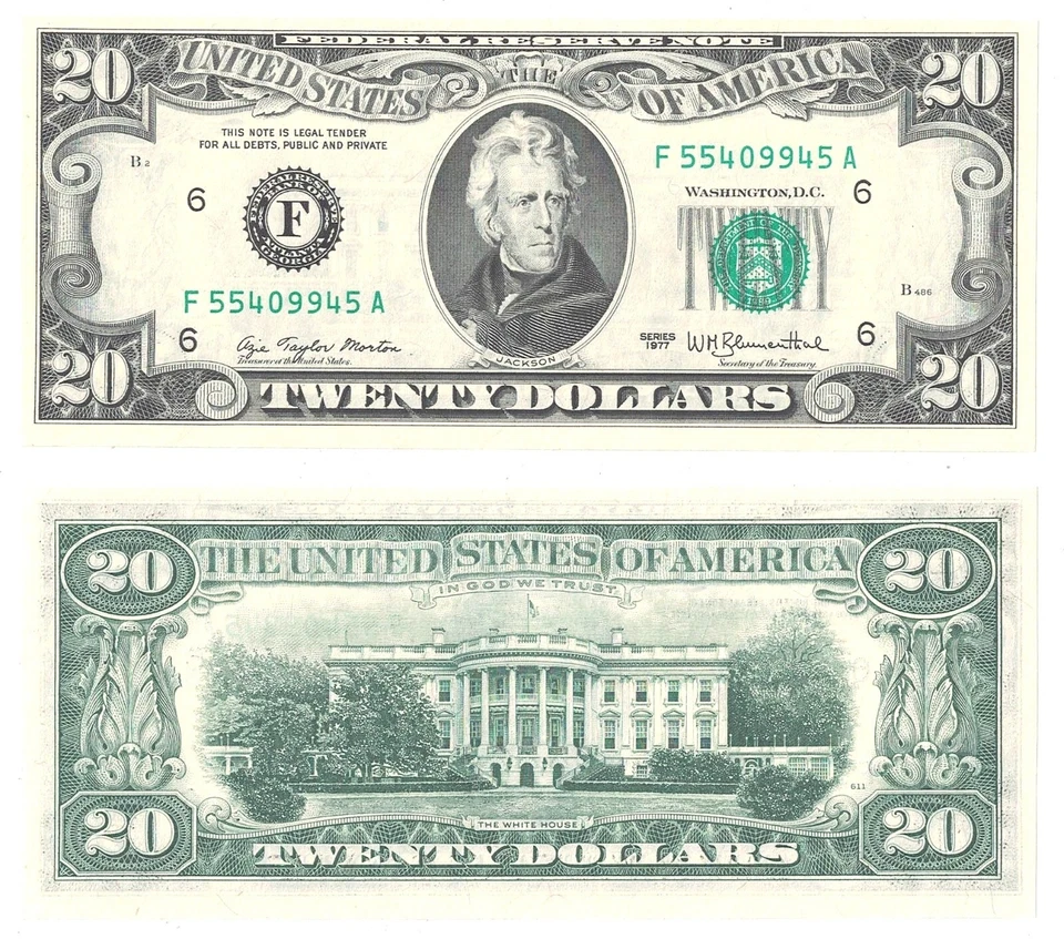 1977 $20 Atlanta District Federal Reserve Note Fr 2072-F Uncirculated #9945 - Image 1 of 1