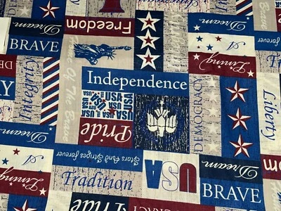 By 1/2 Yd Pride of America Brave Glory Dream Cotton Fabric Patriotic by Springs - Image 1 of 4