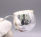 Fine 999 Pure Silver Tea Cup Handmade Small Coffe Mugs with Handle 1.97inchH
