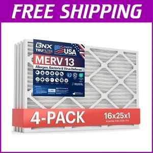TruFilter MERV 13 Air Filter 4-Pack - Premium Electrostatic AC & Furnace Filters - Picture 1 of 10