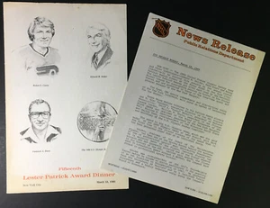 Lester Patrick 1980 US Olympic Gold Medal Hockey Team Award Dinner Program + - Picture 1 of 6