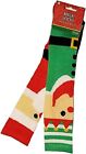 Chaussettes de fête de Noël, Père Noël rouge et elfe vert chaussettes genou contrastées Pa