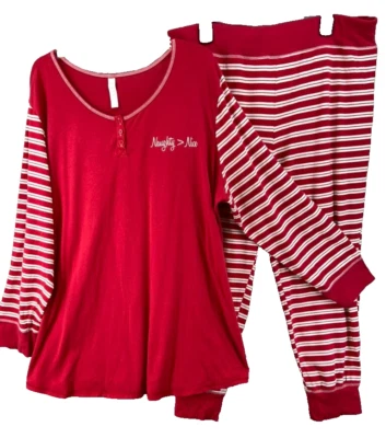 Conjunto de pijama ropa de dormir cacique talla 22 24 rayas rojas vacaciones travieso bonito 2 piezas Foto 1 de 4