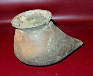 Primitive Hand Made Ecuadorian Latin American Type Unusual Clay Cooking Pot Bowl - Picture 1 of 9