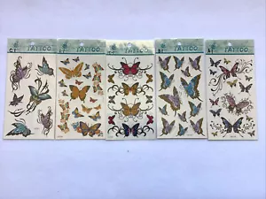 5pcs Waterproof Temporary Tattoo Sticker / Butterfly Body Art In Retail Pack - Picture 1 of 9