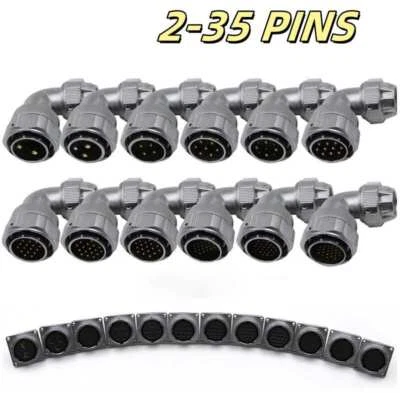 Sockets 2 3~35 Pins Metal Panel Cable Bent Elbow ConnectorsWY28 Aviation Plugs - Image 1 of 4