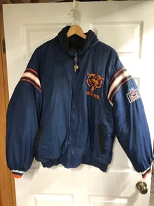 Abrigo acolchado vintage reversible Foot Locker Pro Player X grande NFL Chicago Bears - Imagen 1 de 15