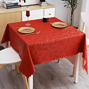 Square Table Cloth Waterproof Heavy Duty Vinyl Tablecloths Wipeable Washable ... - Picture 1 of 7