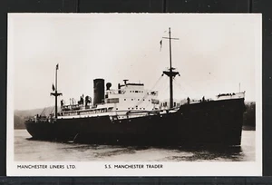 c.1948 Cartolina RPPC mai usata - S.S. Manchester Trader. Nave mercantile - Foto 1 di 1