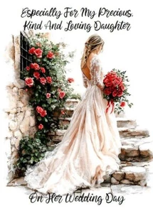 NEU Speziell für MEINE kostbare Tochter am Hochzeitstag A5 Karte Hochzeit - Bild 1 von 4