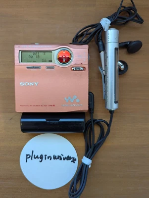 Sony MZ-R910 MD Player Recorder Minidisc Walkman Rose Pink Used Play Only - Image 1 of 4