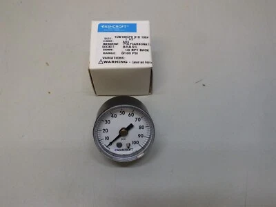 ASHCROFT 15W1005PH 01B 100# 1.5" PRESSURE GAUGE 0-100PSI * NEW IN BOX * - Image 1 of 4
