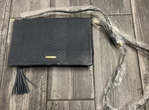 GIGI New York Snake Embossed Foldover Crossbody Bag Navy Blue. Nice! - Picture 1 of 7