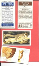 WILDLIFE IN DANGER - 2 SETS OF BROOKE BOND TEA CARDS - EDUCATIONAL