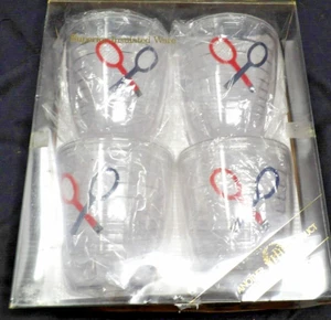 NIB 4 Vintage Superior Quality Insulated Ware Tennis Themed Double Old Fashion - Picture 1 of 5