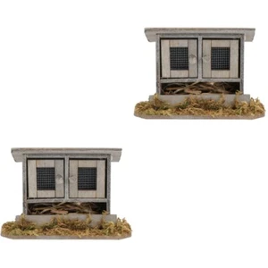 2 PCS Simulierter Hühnerstall Miniaturhaus Zubehör Liebhaber - Bild 1 von 12