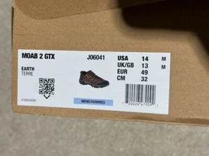 Merrell Moab 2 GTX Earth J06041 Size 14 Trail Climbing Bouldering Hiking 14 - Picture 1 of 4