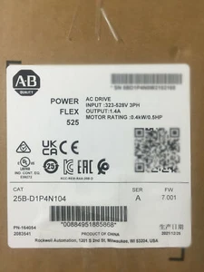 Allen-Bradley PowerFlex 525 25B-D1P4N104 0,4kW AC Antrieb VFD 25B D1P4N104 - Bild 1 von 1