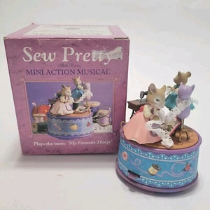 Vintage Enesco Sew Pretty My Favorite Things Spieluhr Mäuse Nähen Stricken - Bild 1 von 10