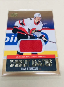 2021-22 Upper Deck Series 1 TIM STUTZLE (Red) Jersey Patch Debut Dates #DD-7 - Picture 1 of 5