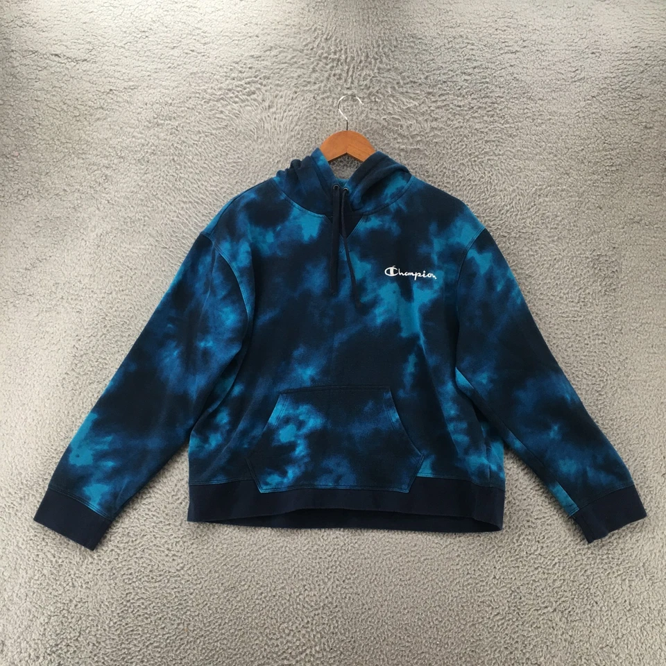 Champion Fleece Line Pullover Sudadera con Capucha Chaqueta para Mujer XXL Azul Mezcla de Algodón Recortado Foto 1 de 4