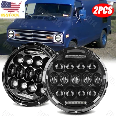 Nuevo par de faros LED redondos de 7" Halo para camioneta Dodge B100 B200 B300 1971-1978 Foto 1 de 4