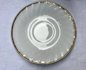 Fire-King Oven Wear Orphan Saucer. White w/ Gold Edge - Picture 1 of 5