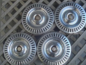 1955 1956 CHRYSLER IMPERIAL 300 HUBCAPS WHEEL COVERS CENTER CAPS ANTIQUE VINTAGE - Picture 1 of 7