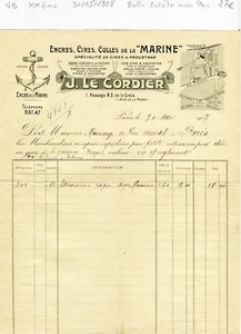 Paris XX ème 7 Passage N D de la Croix - Belle Entête Cire à Cacheter de 1908 - Bild 1 von 1