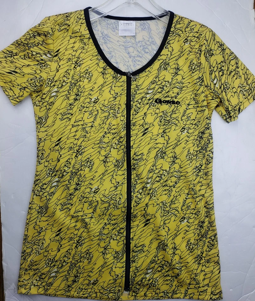Camiseta deportiva de ciclismo Gonso unisex con cremallera completa amarilla talla D38 De colección Foto 1 de 4