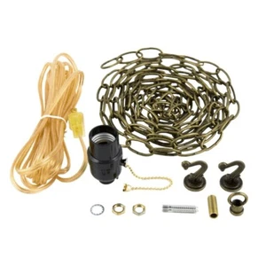Antique Brass Swag Kit with Pull Chain - Picture 1 of 2