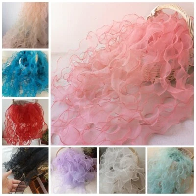 Ruffles Organza Edging Bias Edge Tulle Voile Trimming Mesh Ribbon 5 Meters Craft - Image 1 of 4