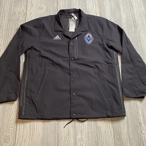 Adidas MLS Vancouver Whitecaps FC Full Snap ATM Jacket Mens XL Gray Lined NWT - Picture 1 of 16